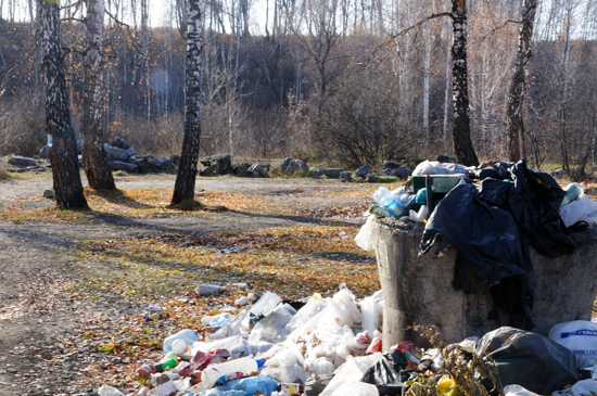 Беловский водопад в Новосибирской области окружают горы мусора