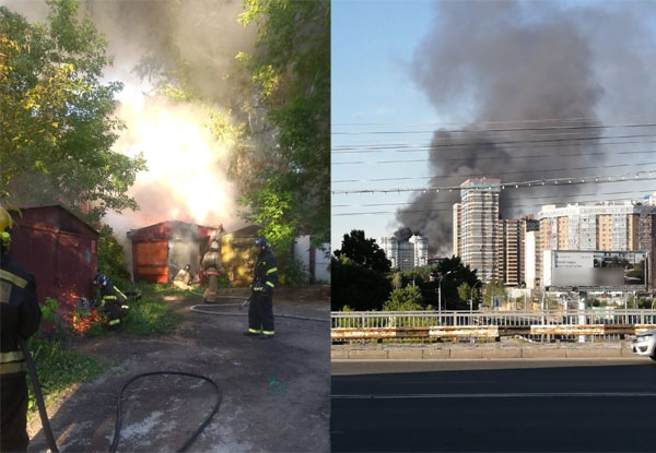 Рядом с Аурой в Новосибирске произошёл крупный пожар