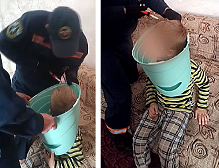 Новосибирские спасатели освободили ребенка от горшка на голове