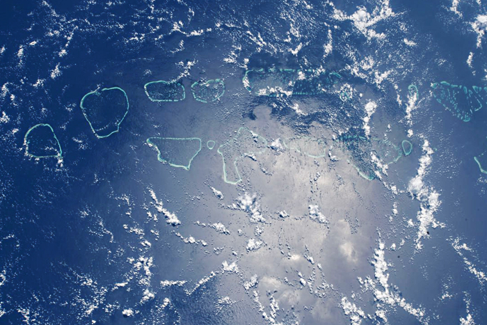Мальдивы – вид из космоса показал космонавт Олег Артемьев