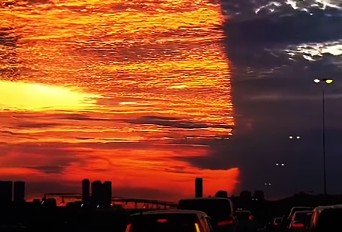 Невероятный закат во Флориде расколол небо надвое – видео
